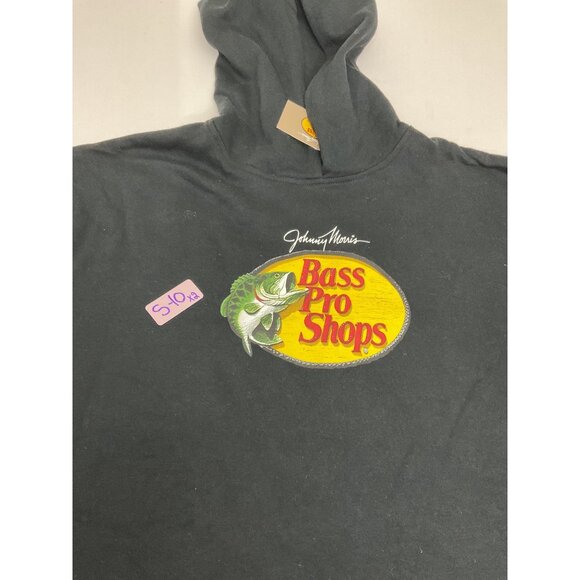 Johnny Morris Bass Pro Shops Womens Black Cropped Hoodie Sweatshirt M - Picture 7 of 7